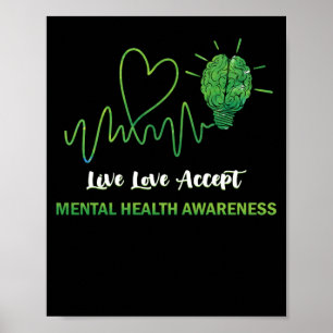 Live-Liebe Akzeptieren psychische Gesundheit Poster