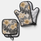 Live-Liebe Aloha Palm Tree Beach Zeichen Ofenhandschuh & Topflappen-Set (Vorderseite/Rückseite)