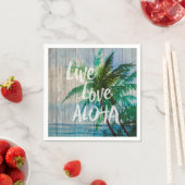 Live-Liebe Aloha Palm Tree Beach Zeichen Serviette (Beispiel)