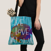 Live-Liebe Aloha Tropical Fish Beach Sign Beach Ba Tasche (Von Nahem)