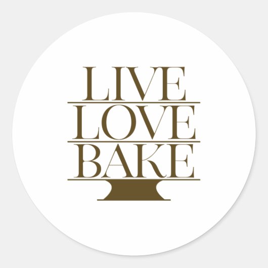 LIVE LIEBE BAKE RUNDER AUFKLEBER (Vorderseite)