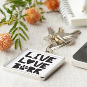 Live Liebe Bark Happy Bark Hunde Bark Quotes K9 Qu Schlüsselanhänger (Seite)