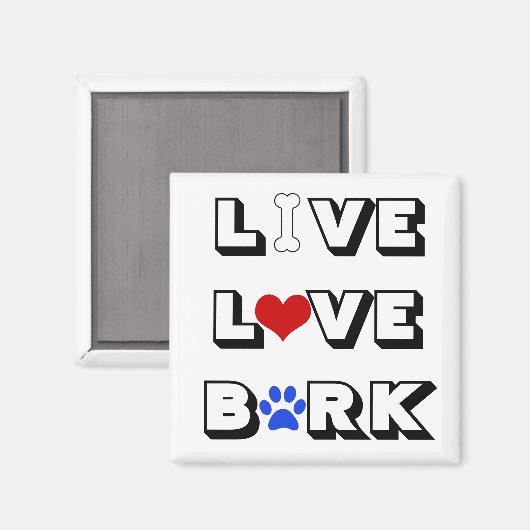 Live Liebe Bark Magnet (Vorderseite/Rückseite)