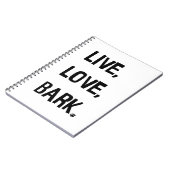 Live, Liebe, Bark Spiral Notebook Notizblock (Linke Seite)