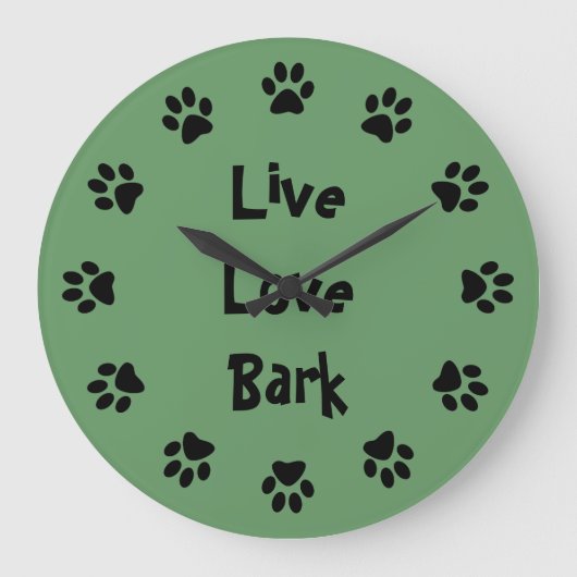 Live Liebe Barkeuse druckt Wall Clock Große Wanduhr (Vorderseite)