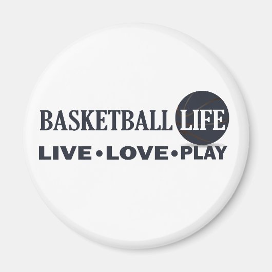 Live-Liebe Basketballspiel Blauer Text Magnet (Vorne)