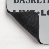 Live-Liebe Basketballspiel Blauer Text Mousepad (Ecke)