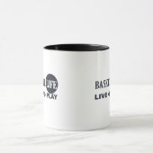 Live-Liebe Basketballspiel Blauer Text Tasse (Zentrum)