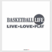 Live-Liebe Basketballspielen Aufkleber (Blatt)