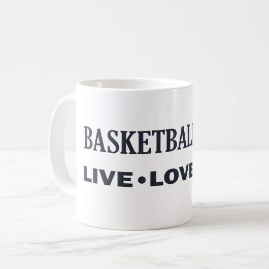 Live-Liebe Basketballspielen Kaffeetasse (Vorderseite Links)