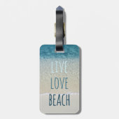 Live Liebe Beach Türkis Blue Ocean Surf Waves Gepäckanhänger (Rückseite vertikal)