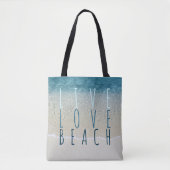 Live Liebe Beach Türkis Blue Ocean Surf weht zu Tasche (Vorderseite)