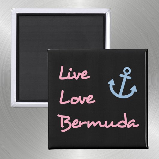 Live-Liebe Bermuda-Skripttext mit Anchor Dark Magnet