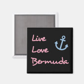 Live-Liebe Bermuda-Skripttext mit Anchor Dark Magnet (Vorderseite/Rückseite)