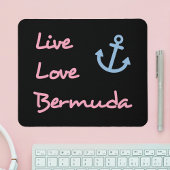 Live-Liebe Bermuda-Skripttext mit Anchor Dark Mousepad