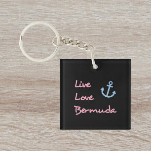 Live-Liebe Bermuda-Skripttext mit Anchor Dark Schlüsselanhänger