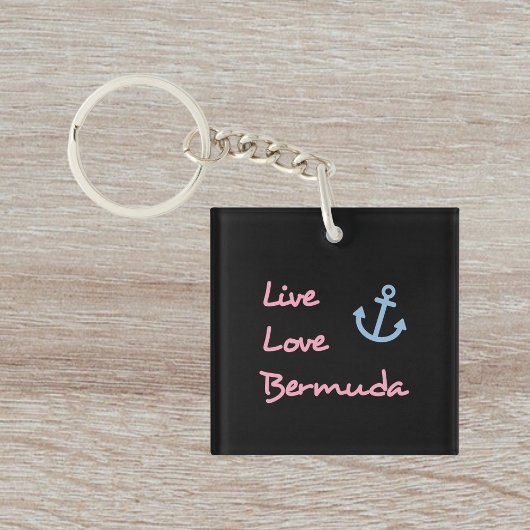 Live-Liebe Bermuda-Skripttext mit Anchor Dark Schlüsselanhänger