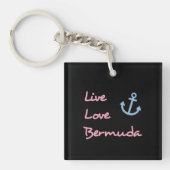 Live-Liebe Bermuda-Skripttext mit Anchor Dark Schlüsselanhänger (Vorderseite)