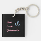 Live-Liebe Bermuda-Skripttext mit Anchor Dark Schlüsselanhänger (Rückseite)