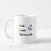 Live-Liebe Bermuda-Skripttext mit Anchor Kaffeetasse (Links)