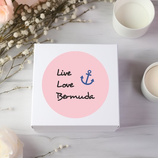 Live-Liebe Bermuda-Skripttext mit Anchor Runder Aufkleber