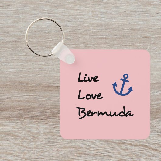 Live-Liebe Bermuda-Skripttext mit Anchor Schlüsselanhänger