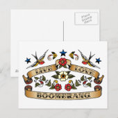 Live Liebe Boomerang Postkarte (Vorne/Hinten)