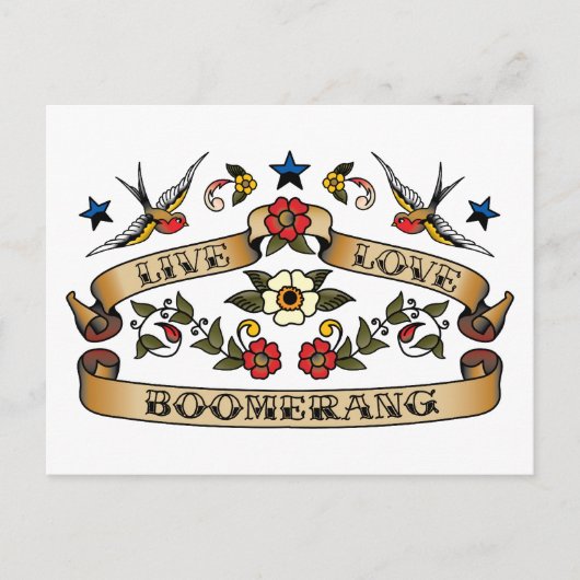 Live Liebe Boomerang Postkarte (Vorderseite)