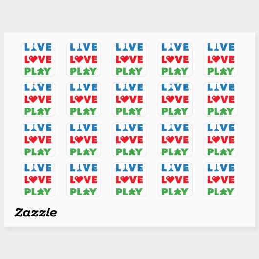 Live, Liebe, bunte Aufkleber spielen (Blatt)