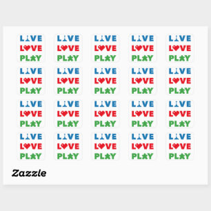 Live, Liebe, bunte Aufkleber spielen