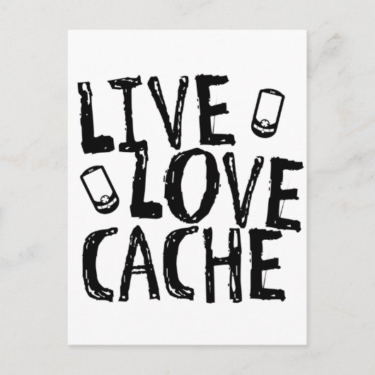 Live, Liebe, Cache Postkarte (Vorderseite)