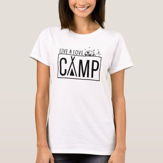 Live Liebe Camp Modernes, einfaches Camping im Fre T-Shirt (Vorderseite)