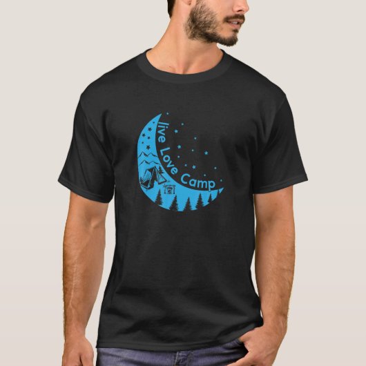 Live-Liebe Camp Moon Form Camp Mitarbeiter Camping T-Shirt (Vorderseite)