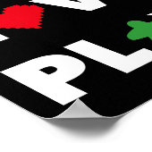 Live, Liebe, Drucken von weißem Text Poster (Ecke)