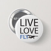 Live-Liebe Fliegen Button (Vorne & Hinten)