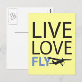 Live-Liebe Fliegen Postkarte (Vorne/Hinten)