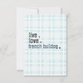 Live Liebe French Bulldog Frenchie Mitteilungskarte (Vorderseite)