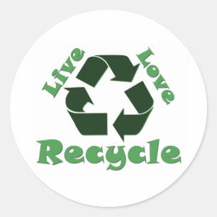 Live-Liebe Gerecycelt Runder Aufkleber