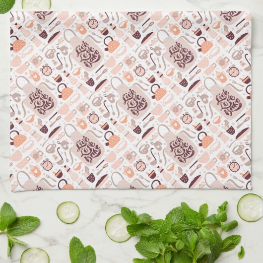 Live-Liebe Geschirrtuch (Gefaltet)