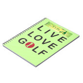 Live Liebe Golf Golfing Red Black DKGolf Notizblock (Linke Seite)