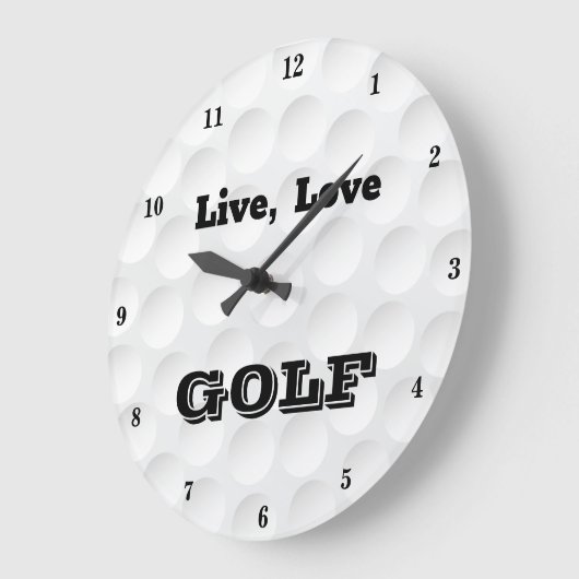 Live, Liebe GOLF Große Wanduhr (Winkel)