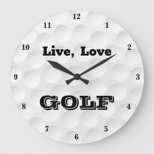 Live, Liebe GOLF Große Wanduhr (Vorderseite)