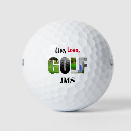 Live-Liebe Golf Monogram Golfball (Vorderseite)
