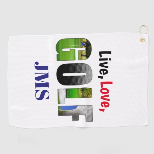 Live-Liebe Golf Monogram Golfhandtuch (Horizontal)