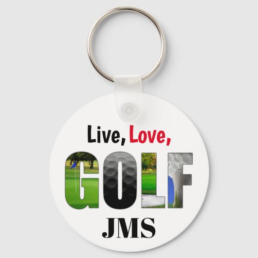 Live-Liebe Golf Monogram Schlüsselanhänger (Vorderseite)