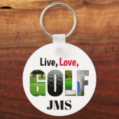 Live-Liebe Golf Monogram Schlüsselanhänger (Rückseite)