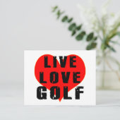 Live Liebe Golf Postkarte (Stehend Vorderseite)