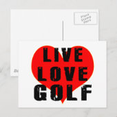 Live Liebe Golf Postkarte (Vorne/Hinten)