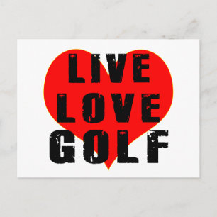 Live Liebe Golf Postkarte