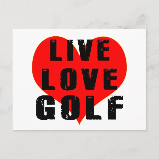 Live Liebe Golf Postkarte (Vorderseite)